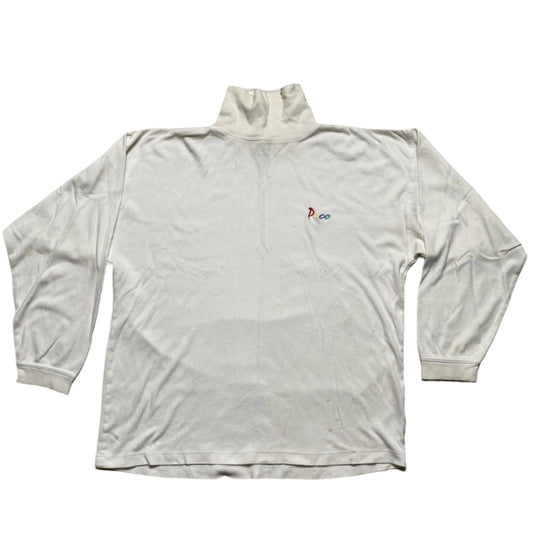 Paco Vintage White Turtle Neck Long Sleeve Jumper (M)