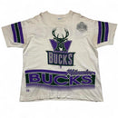 Salem Sportswear Vintage 90’s Single Stitch Milwaukee Bucks NBA White T Shirt (XL)