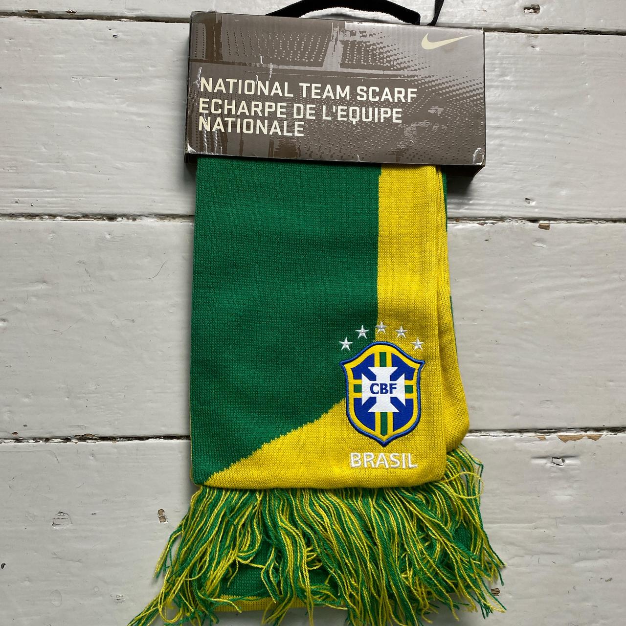 Brazil Nike Vintage y2k Yellow and Green Football Scarf