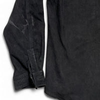Black Suede Leather Long Sleeve Shirt (M)