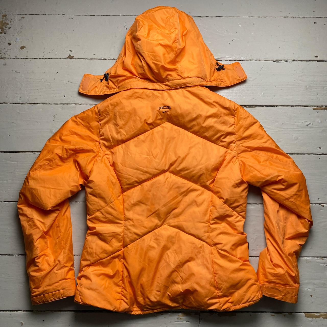 Nike ACG Orange and Brown Womens Vintage Puffer Jacket Coat