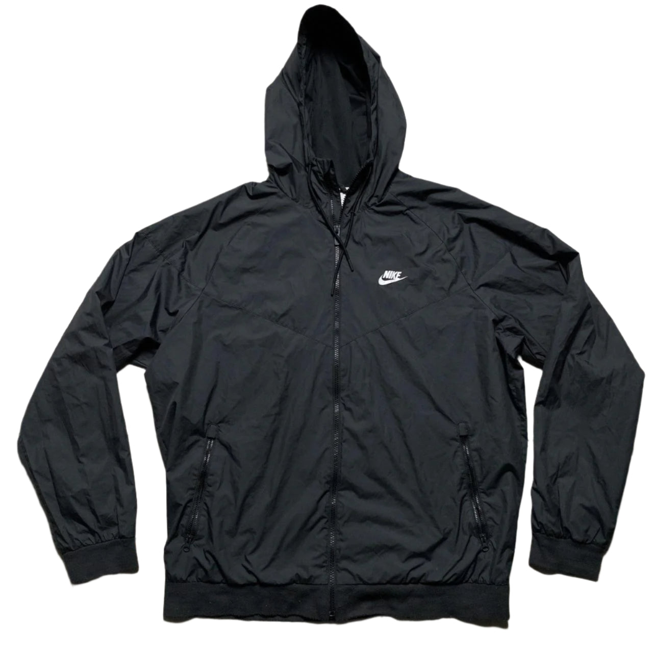 Nike Black and White Shell Windbreaker Jacket (XL)
