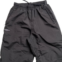 Umbro Vintage Black and Grey Spellout Shell Trackpant Bottoms (S)