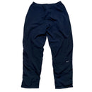 Nike Navy and White Double Swoosh Shell Trackpant Nylon Bottoms (M)