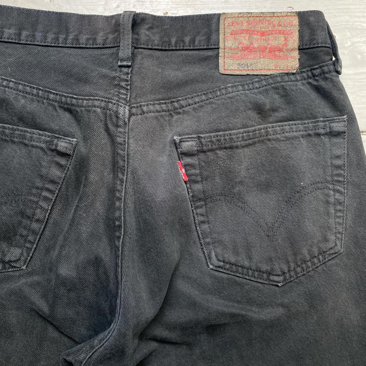 Levis 501 Black Grey Charcoal Faded Jorts Jean Cut Down Shorts