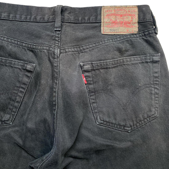 Levis 501 Black Grey Charcoal Faded Jorts Jean Cut Down Shorts (33W)