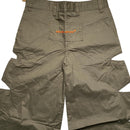 Criminal Damage Rib Cut Baggy Parachute Combat Slit Cargo Trousers Khaki Green and Orange (26W)