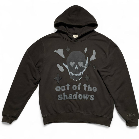 Broken Planet Brown Out Of The Shadows Puff Print Skulls Hoodie (L)