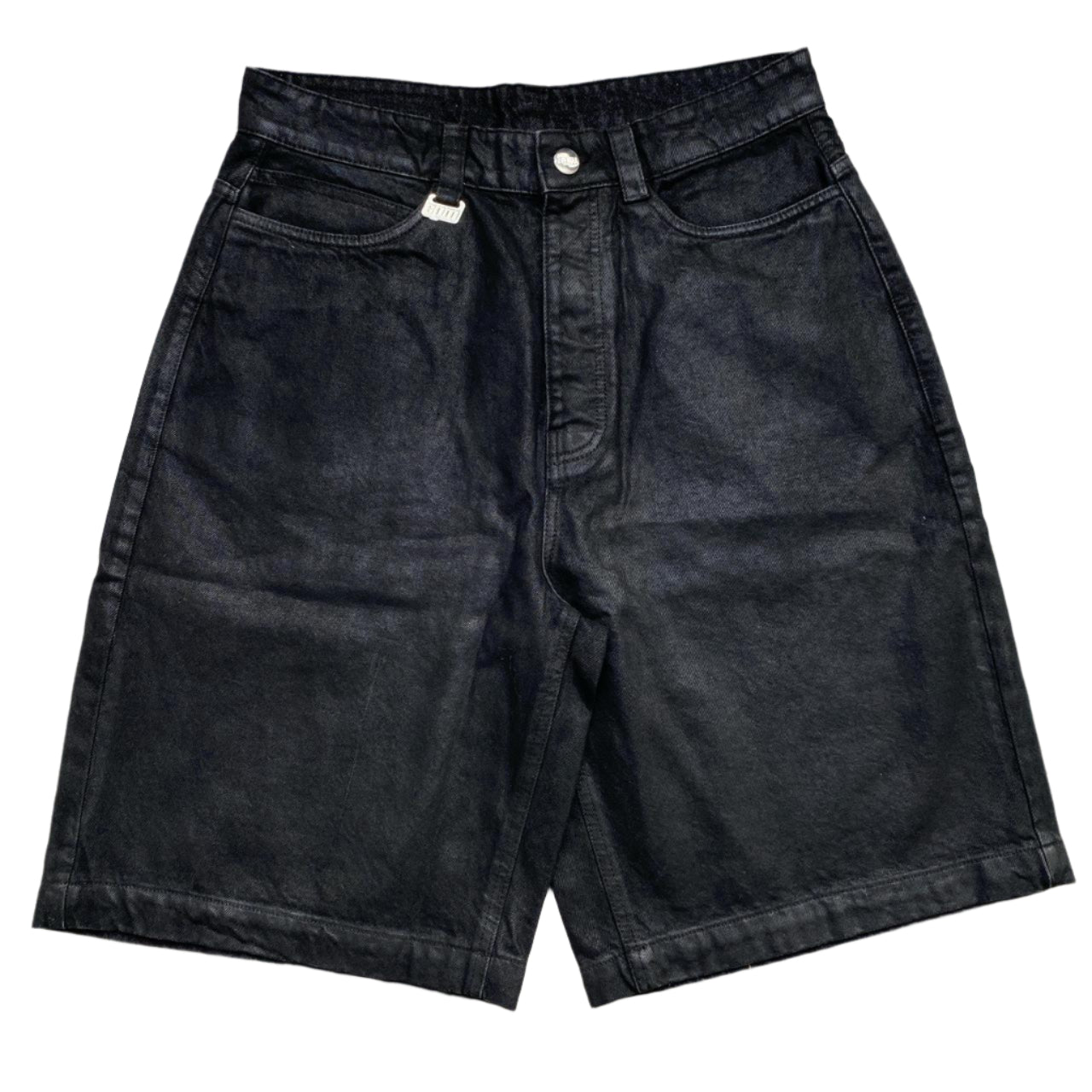 6PM SixPM Season Black Shiny Denim Jorts Jean Shorts (W 32)