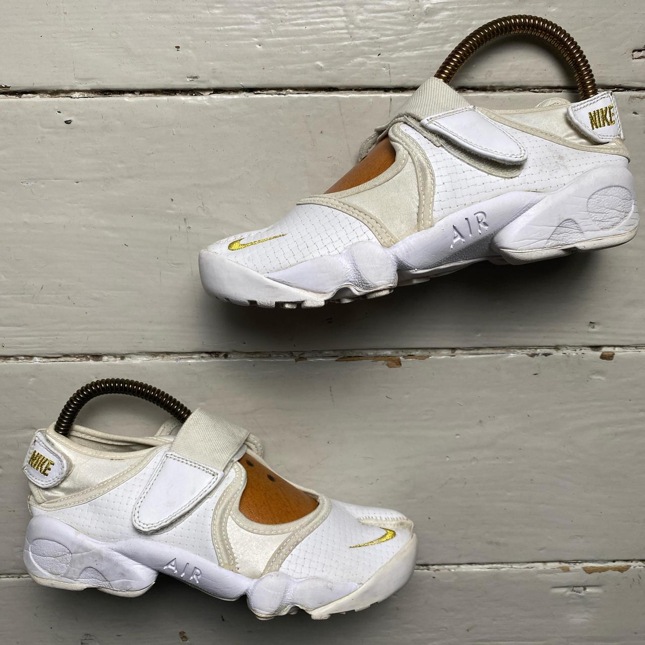 Nike Air Rift Vintage 2007 White and Golden Yellow Tabi Split Toe Trainers