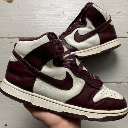 Nike Dunk Brown and White High Top