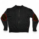 Paul Smith Red Ear Vintage Wool Grey and Red Arm Patch Zip Jumper (XL)