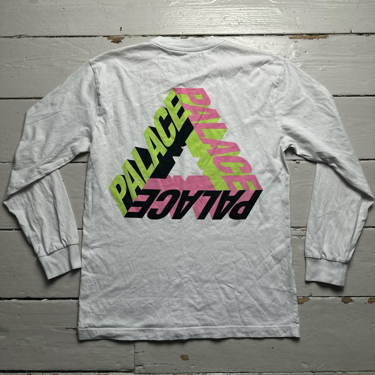 Palace Tri Ferg White Pink and Green Long Sleeve T Shirt