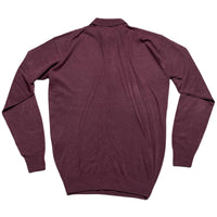 Ralph Lauren Polo Burgundy and Purple Pony Vintage Marino Wool Polo Shirt (XL)