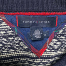 Tommy Hilfiger Navy and White Thick Knit Jumper (L)