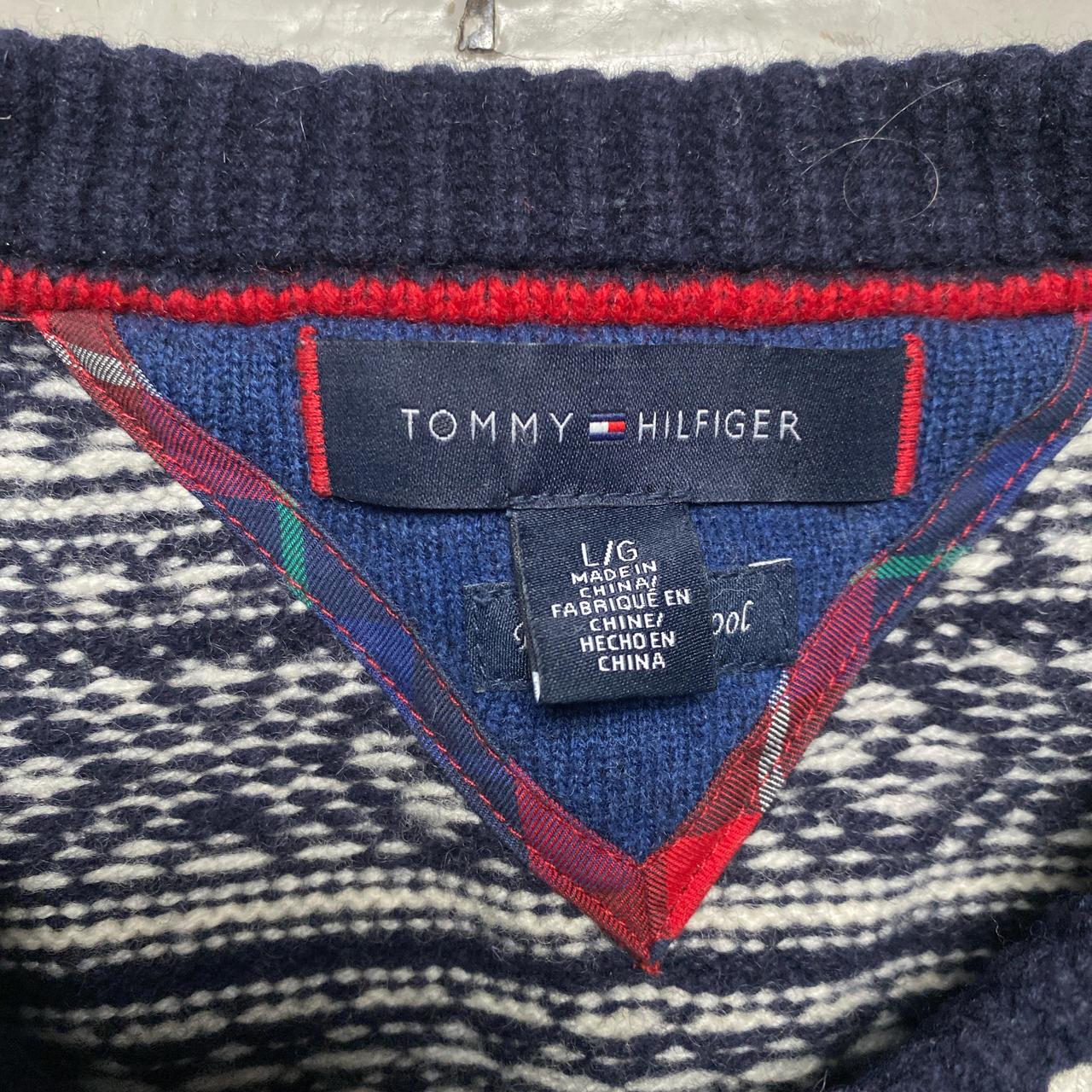 Tommy Hilfiger Navy and White Thick Knit Jumper