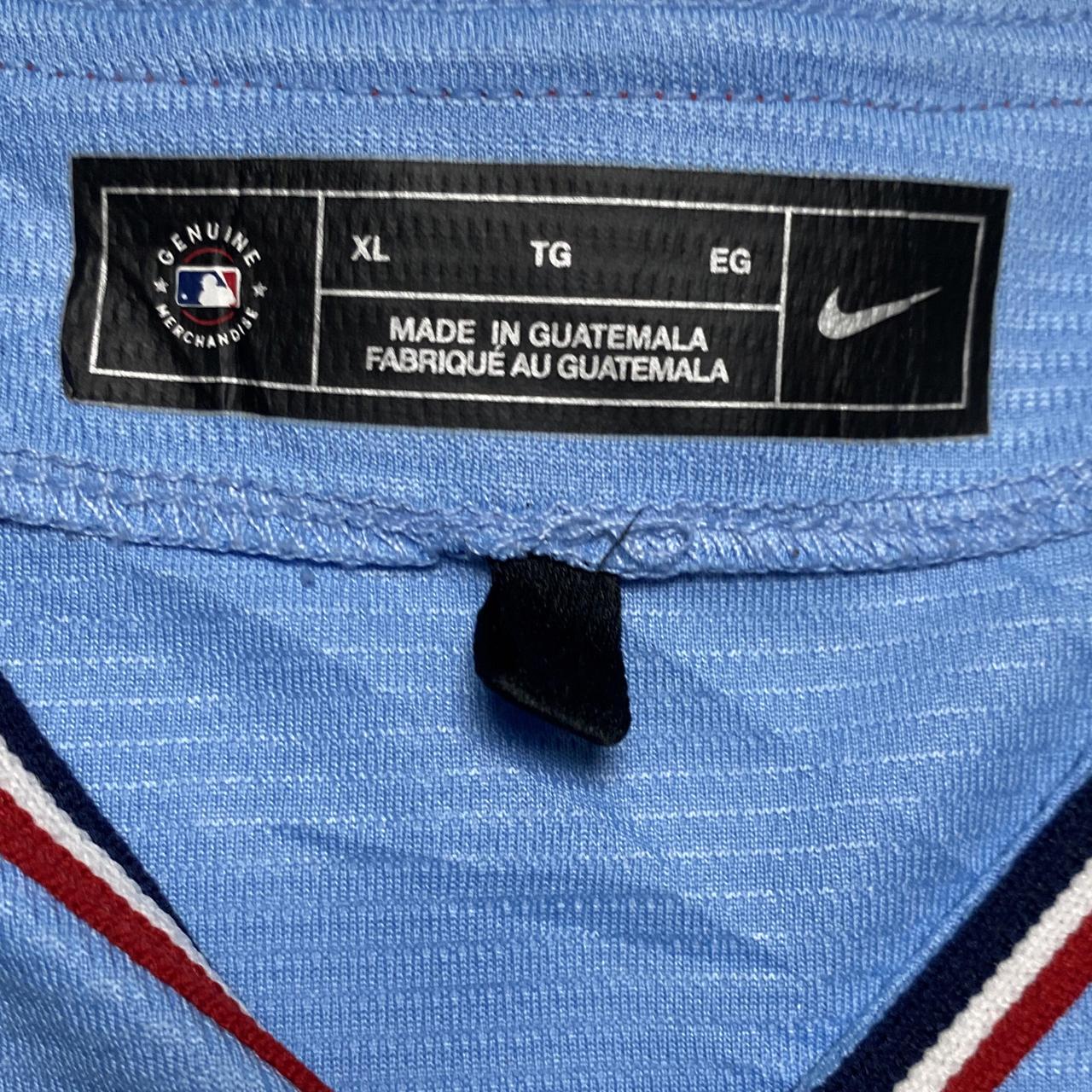Nike Minnesota Twins Baby Light Blue and Red Baseball Jersey (XL)