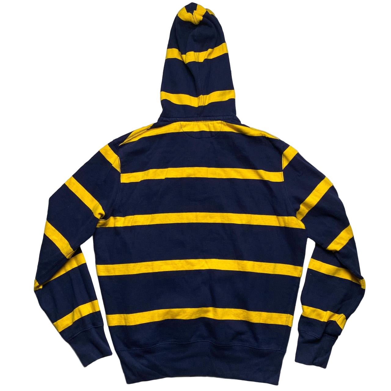 Ralph Lauren Polo Navy and Yellow Stripe Green Pony Hoodie (M)