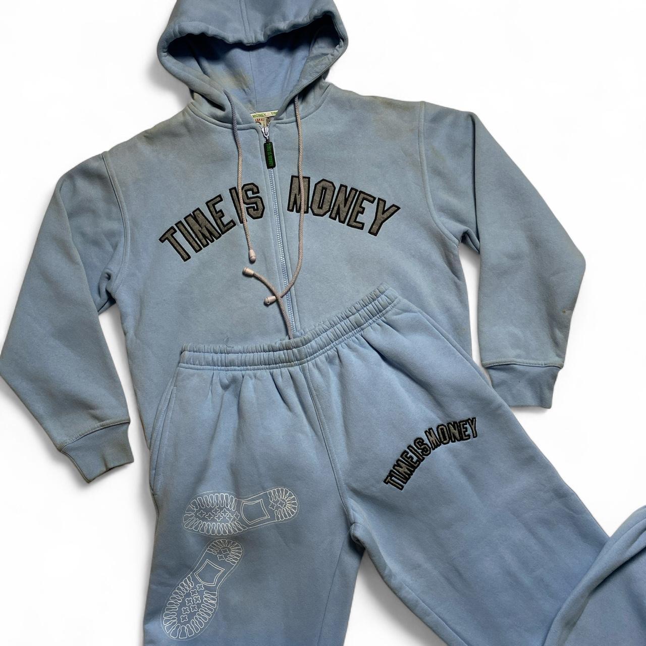 Time is Money Vintage y2k Baby Light Blue Air Force Embroidery Tracksuit (S)