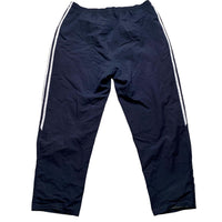 Adidas Navy and White Stripe Shell Baggy Trackpant Bottoms (36W)