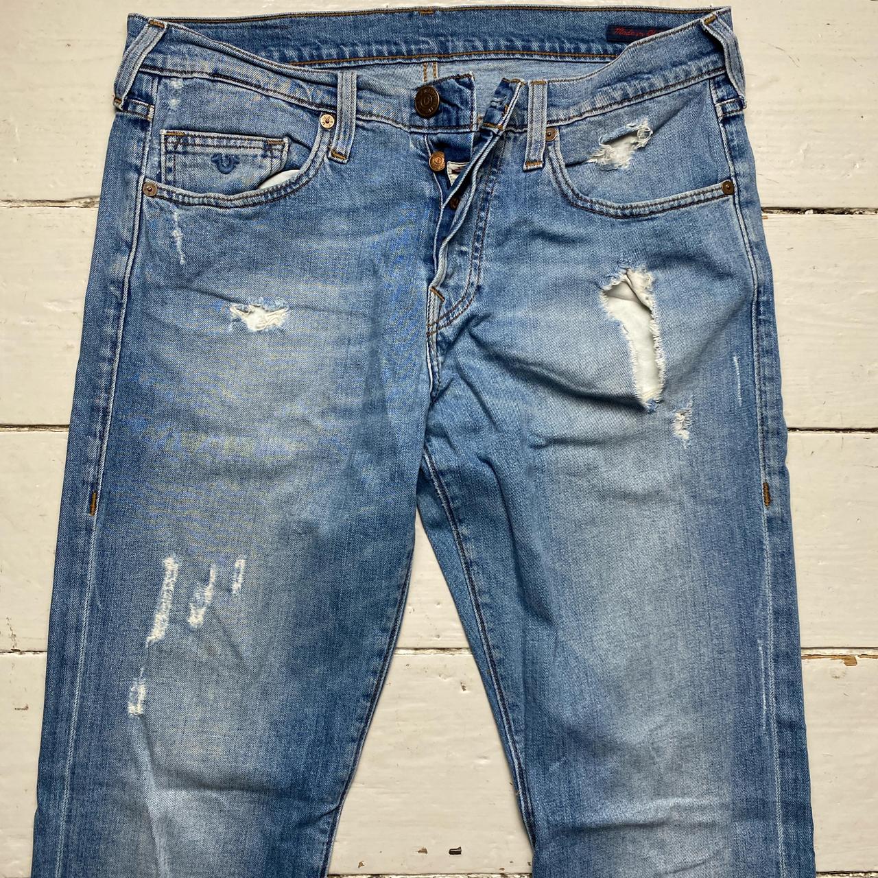 True Religion Light Blue Distressed Jeans