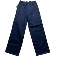 Criminal Damage Baggy Skater Carpenter Navy and Baby Blue Stripe Jeans (32W)