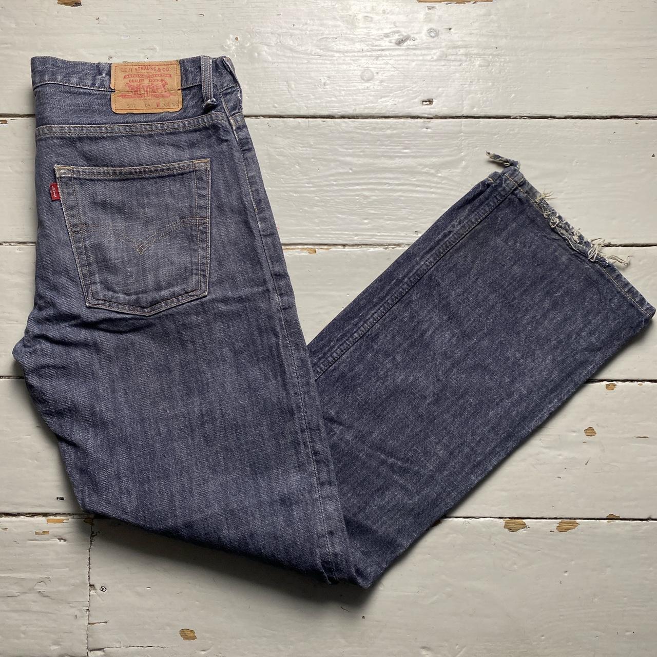 Levis Vintage 507 04 Grey Blue Blend Baggy Distressed Jeans