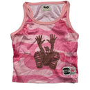 Clints Pink and White Camouflage Tank Top Mesh Vest (S)