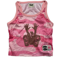 Clints Pink and White Camouflage Tank Top Mesh Vest (S)
