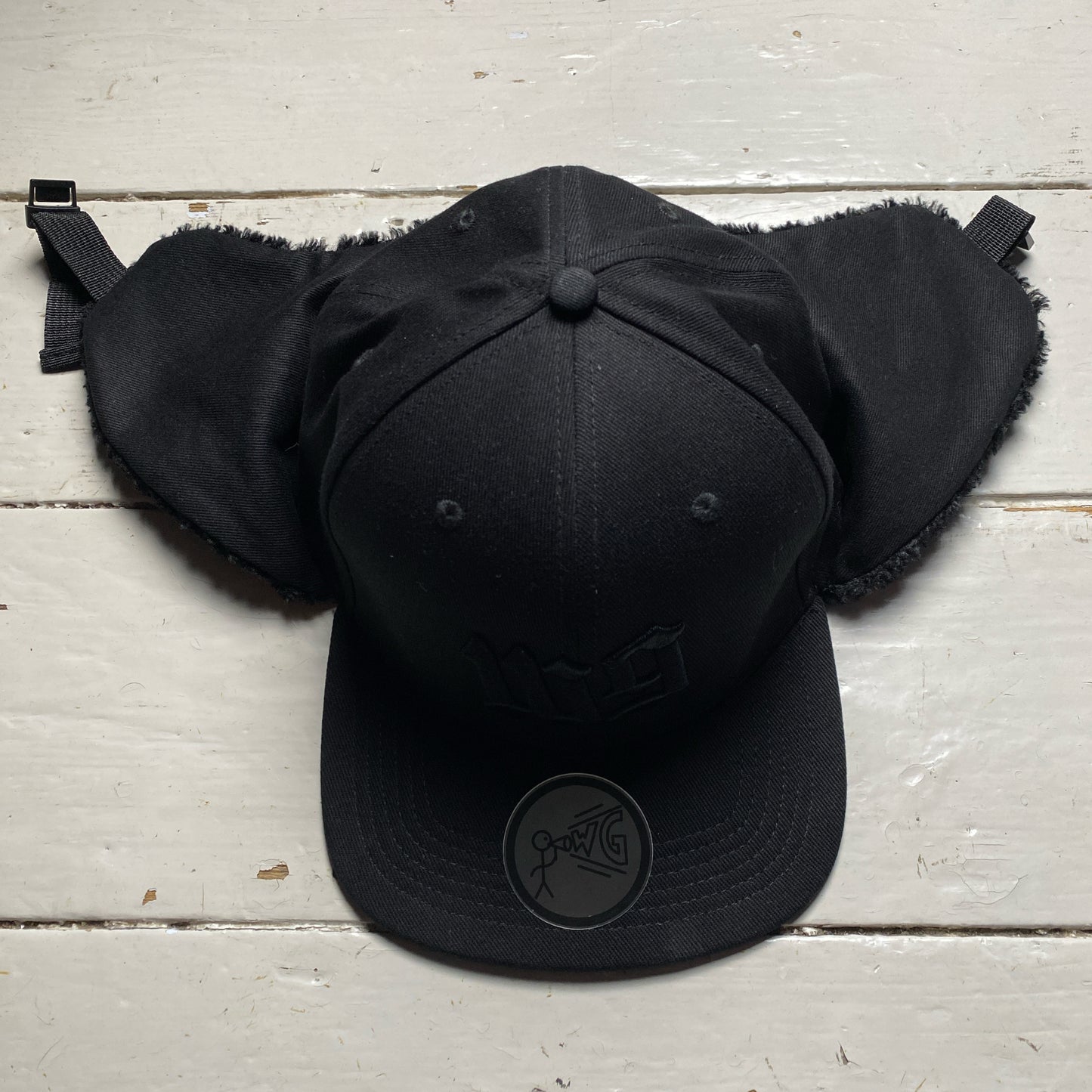 W9 Triple Black Dog Ear Trapper Hat