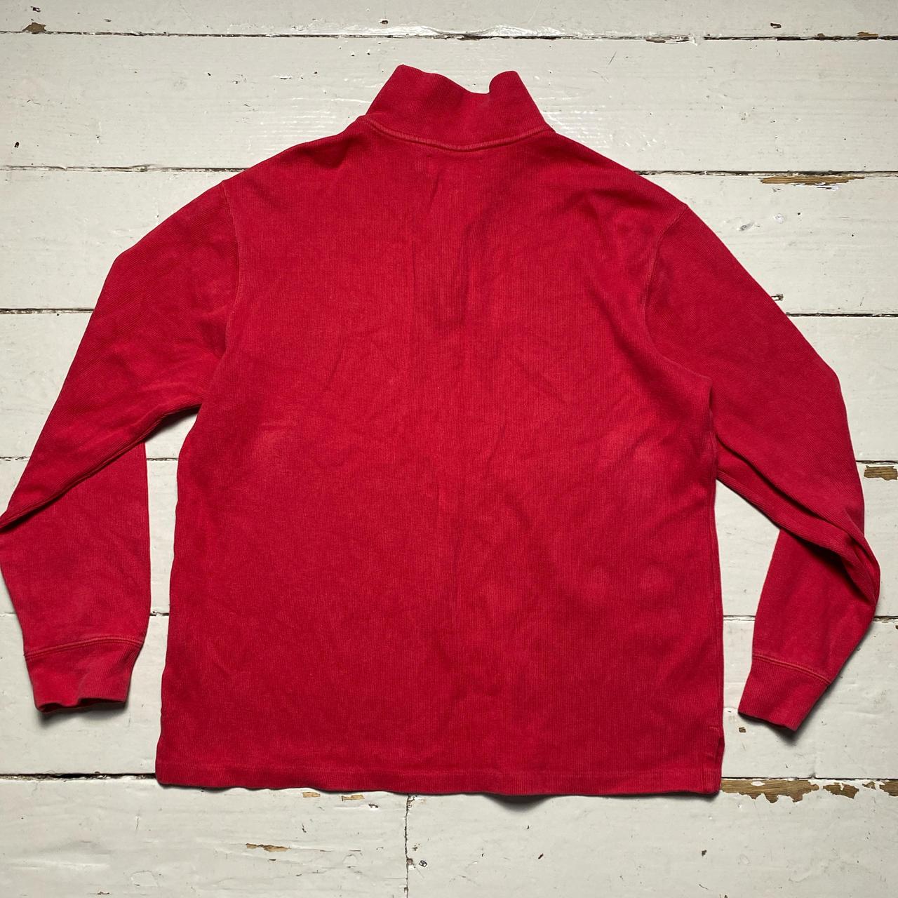 Polo Ralph Lauren Red and Navy Pony Quarter Zip Jumper