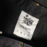 Minus Two Super Baggy Black and Gold Sequin Embroidery Jeans (38W)
