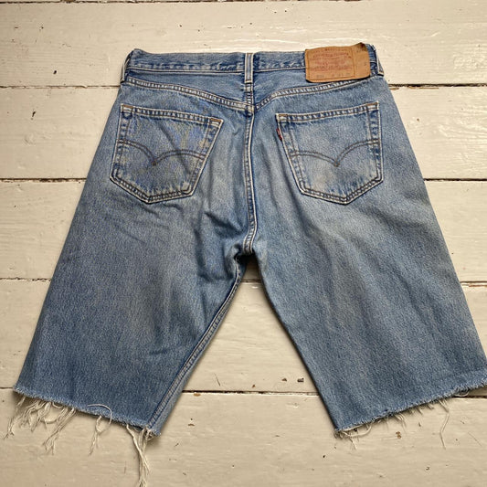 Levis 501 Vintage Jorts Light Blue Cut Down Jean Shorts