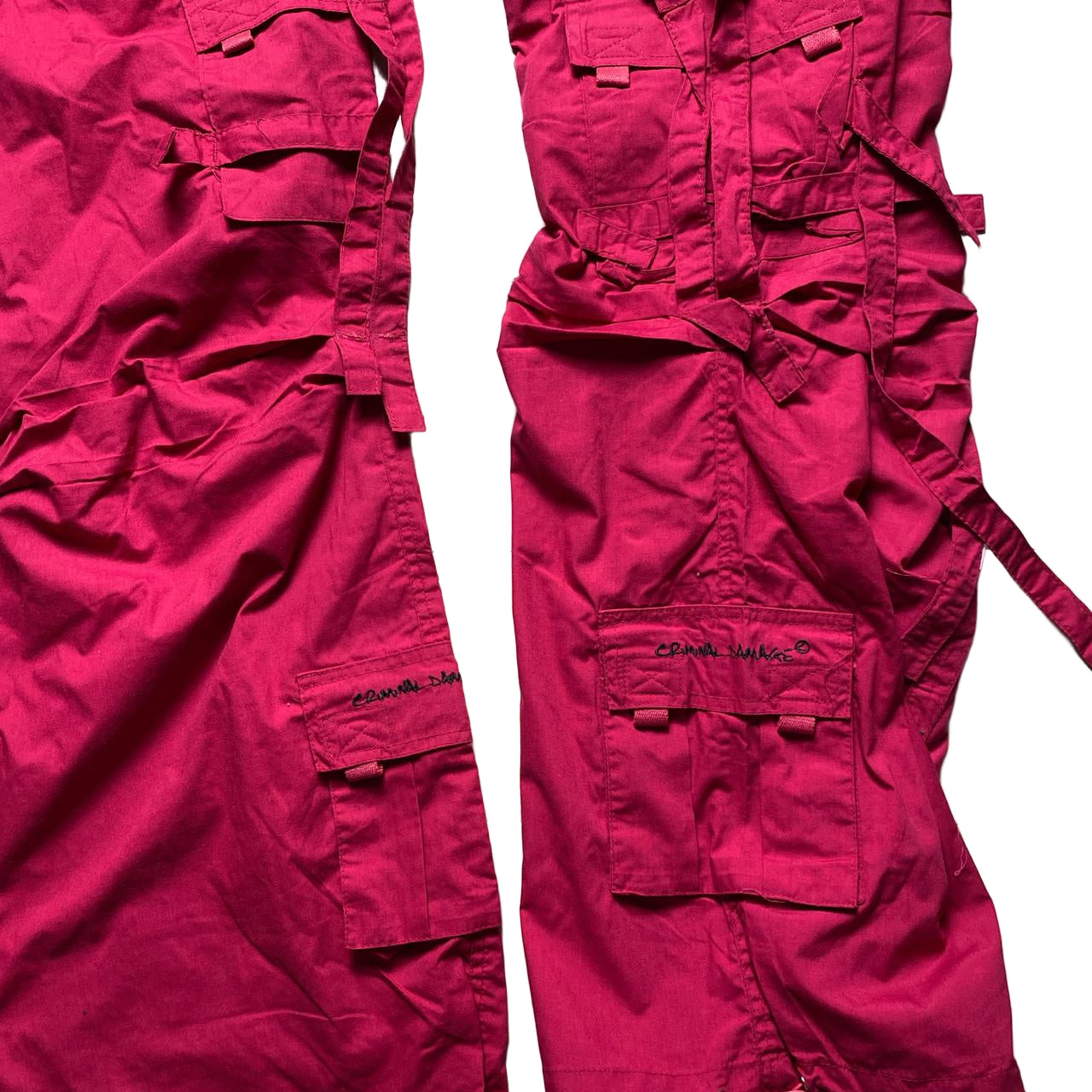 Criminal Damage Vintage y2k Pink Baggy Cargo Combat Trousers (MB/LB)