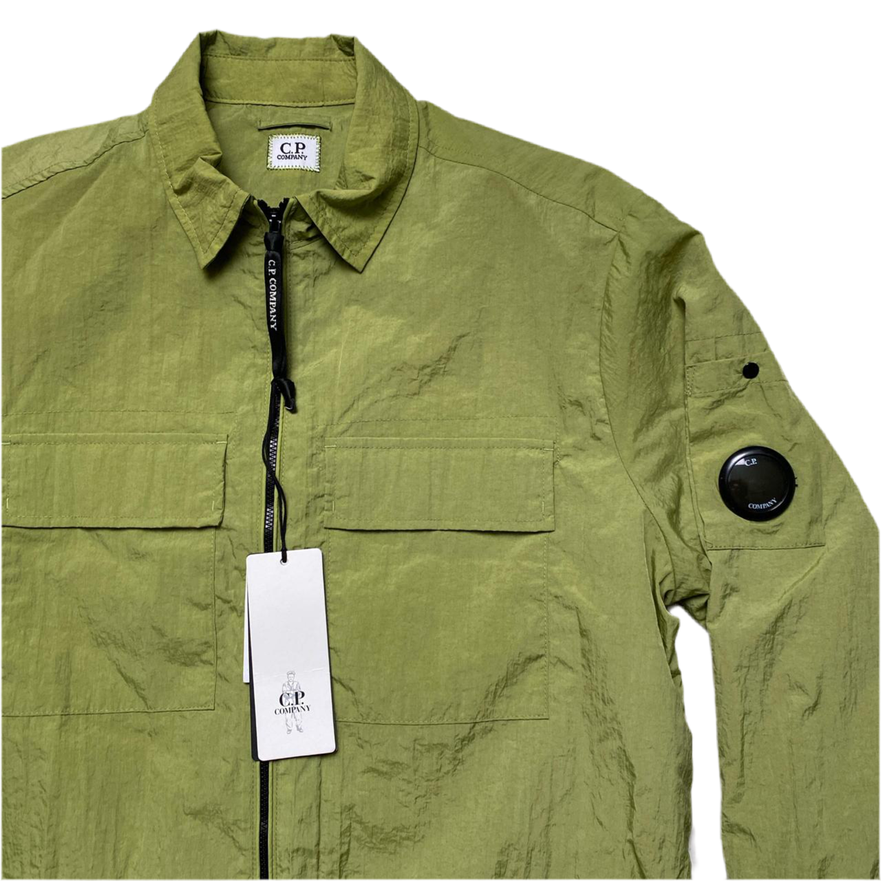 CP Company Light Green Windbreaker Shacket Shirt Jacket (M)