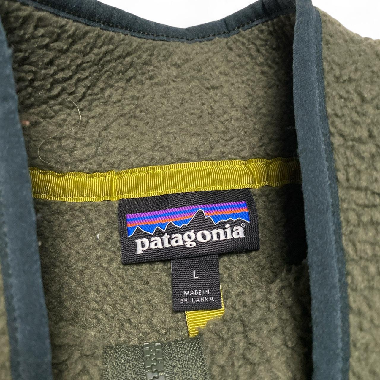 Patagonia Retro Pile Khaki Green Quarter Zip Fleece Jumper (L)