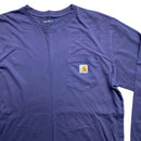 Carhartt WIP Blue Lavender Long Sleeve Pocket T Shirt (L)