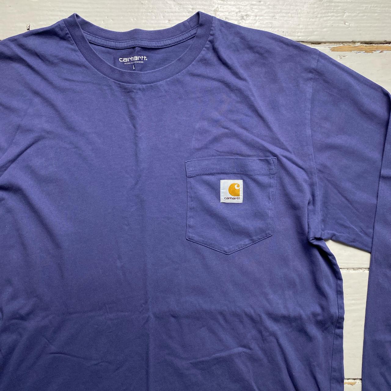 Carhartt WIP Blue Lavender Long Sleeve Pocket T Shirt