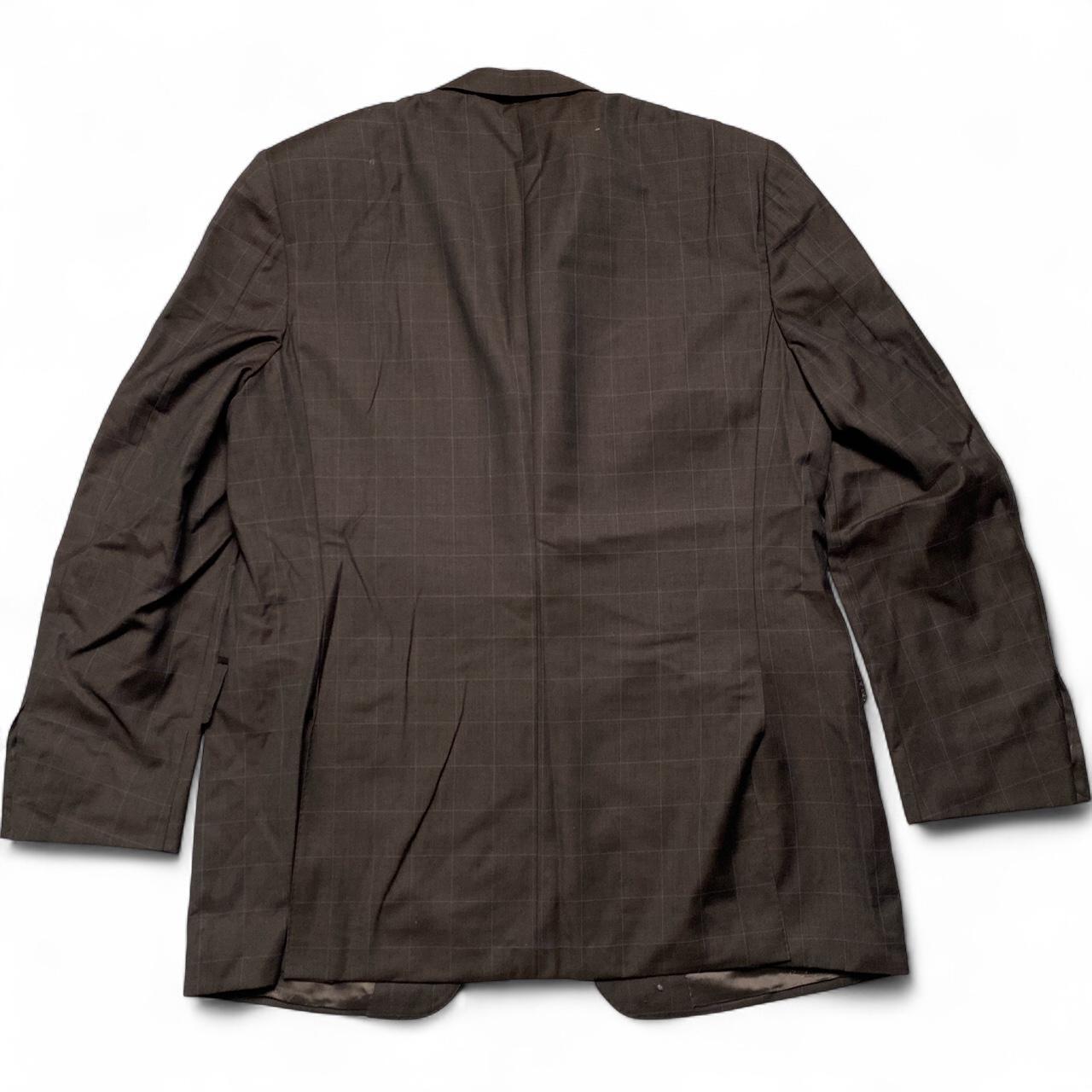 Canali Brown Pin Stripe Suit Wool Jacket Blazer (L)