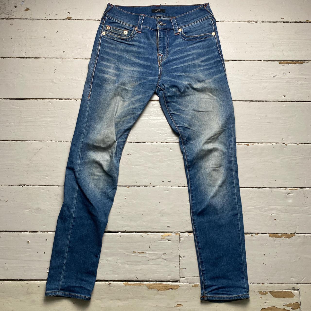 True Religion Rocco Relaxed Skinny Blue Jeans