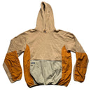 Stussy Tan Sand Brown and Orange Nylon Panelling Hoodie (M)
