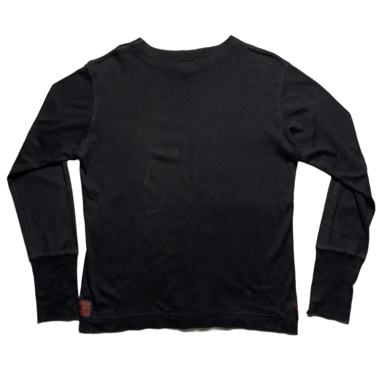 Evisu Tailor Salon Black Red and Yellow Long Sleeve T Shirt (L)