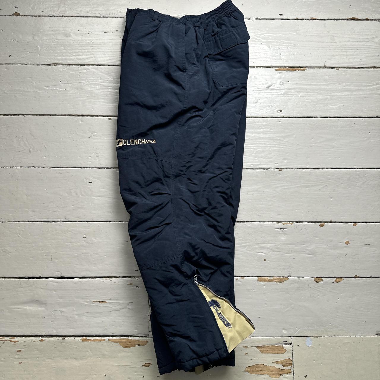 Clench USA Navy and Cream Baggy Shell Ski Cargo Trousers