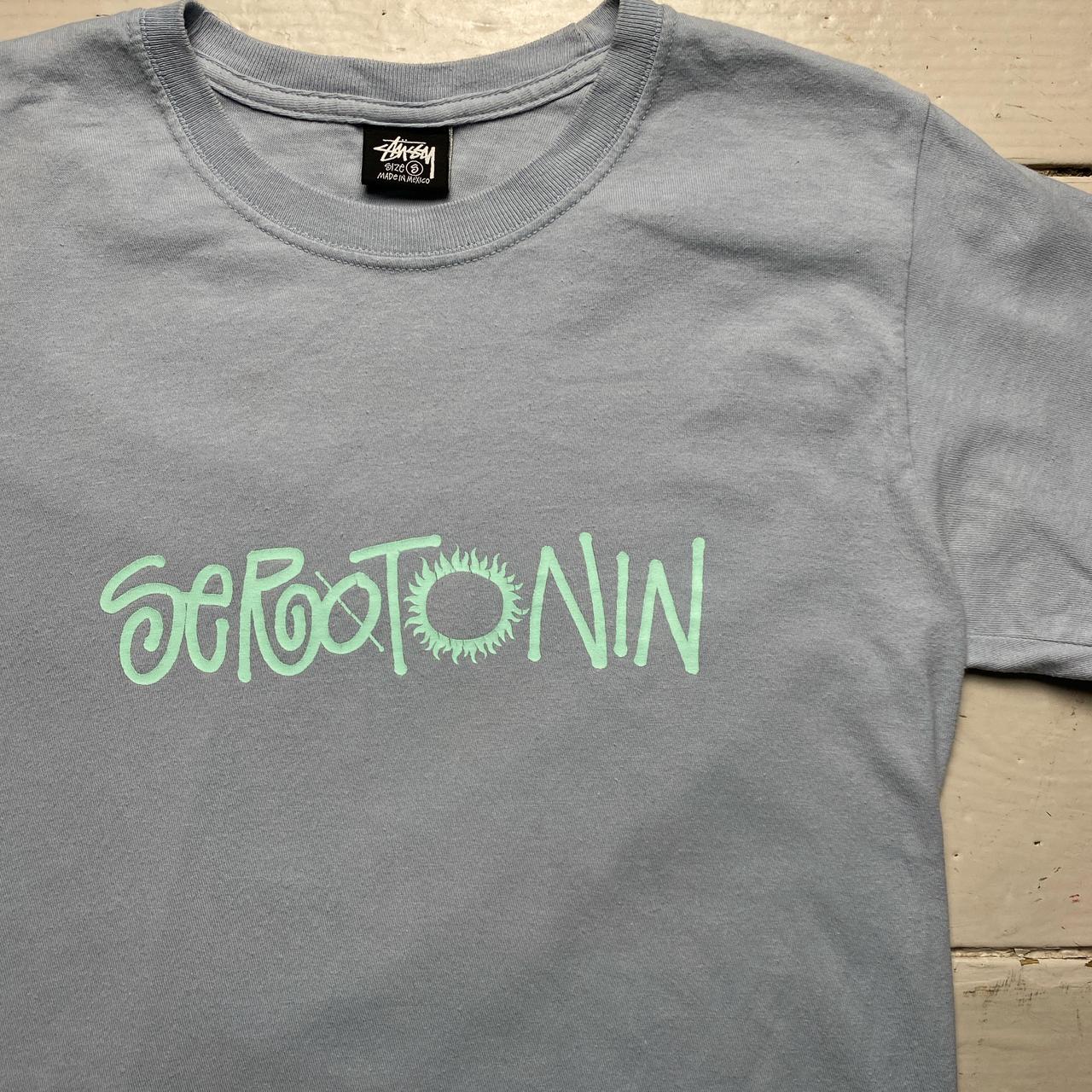 Stussy Serotonin Blue and Baby Blue T Shirt