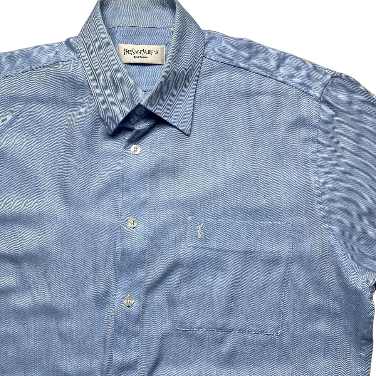 Yves Saint Laurent Light Blue Short Sleeve Shirt (M)