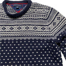 Tommy Hilfiger Navy and White Thick Knit Jumper (L)