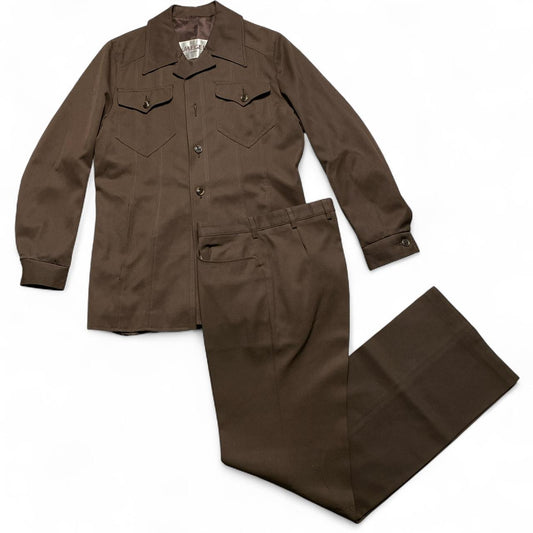 Jaegar Vintage Brown Full Suit Jacket and Trousers (M)