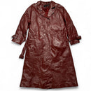 Phase Two Vintage Burgundy Long Fur Lined Trench Coat (2XL)