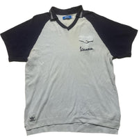 Adidas Vespa Light Blue and Navy Polo Shirt (L)