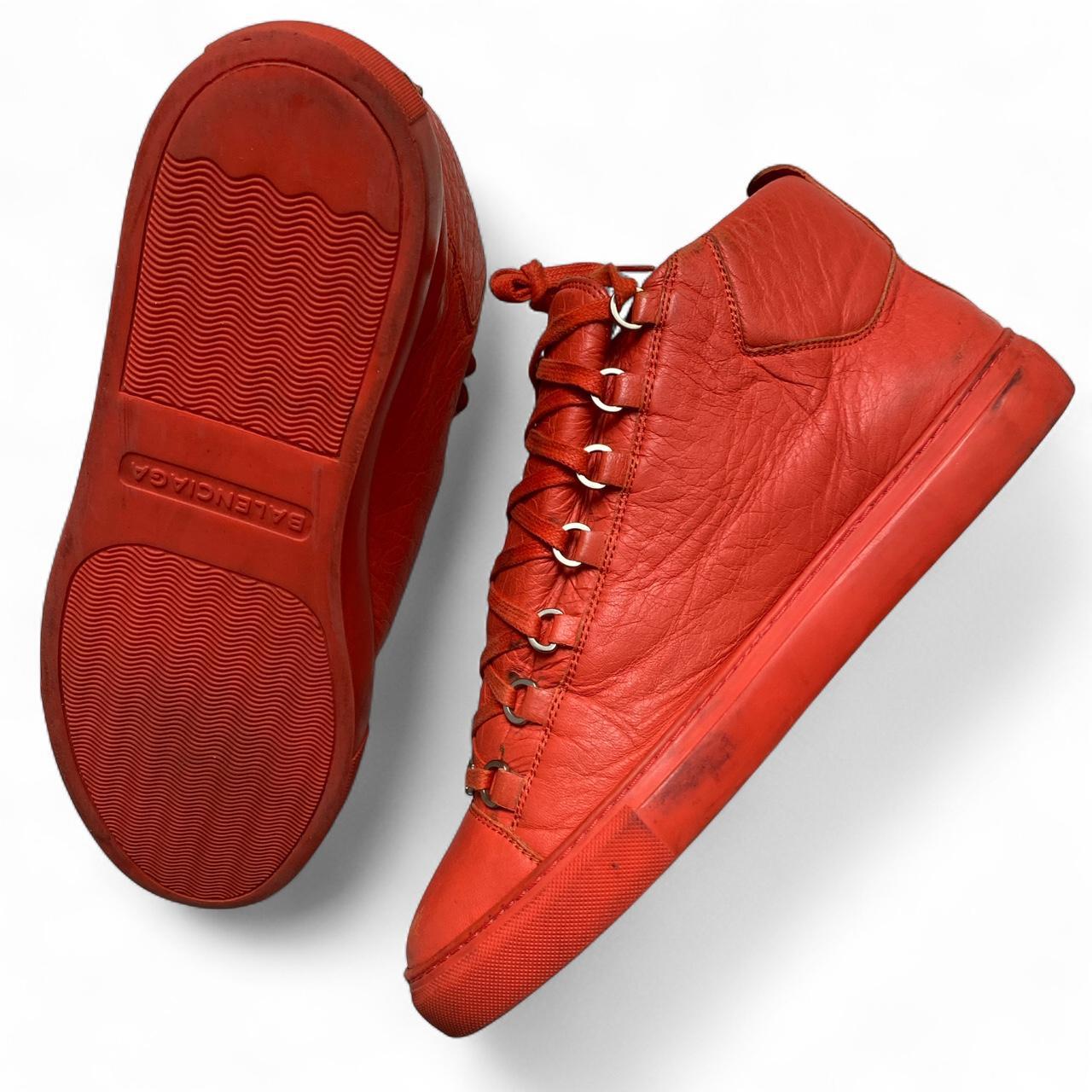 Balenciaga Arena Red Leather High Top Trainers (UK 9)